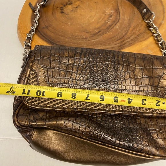 Charming Charlie Brown Faux Croc Shoulder Bag NWT - Picture 5 of 10